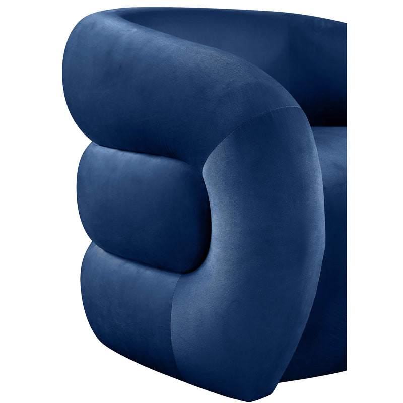 Meridian Roxbury Navy Velvet Accent Chair IMAGE 6