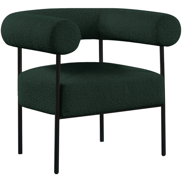 Meridian Blake Green Boucle Fabric Accent Chair IMAGE 1