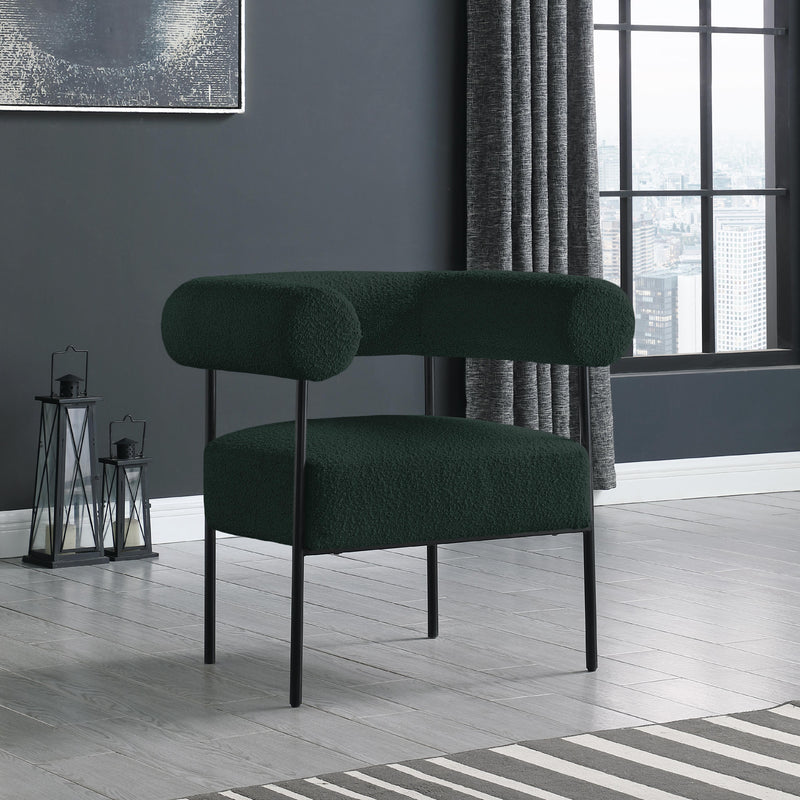 Meridian Blake Green Boucle Fabric Accent Chair IMAGE 2