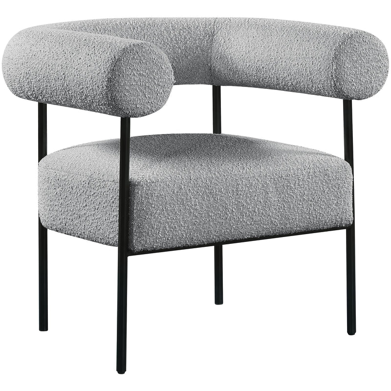 Meridian Blake Grey Boucle Fabric Accent Chair IMAGE 1