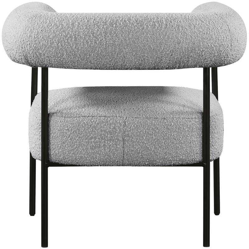 Meridian Blake Grey Boucle Fabric Accent Chair IMAGE 3