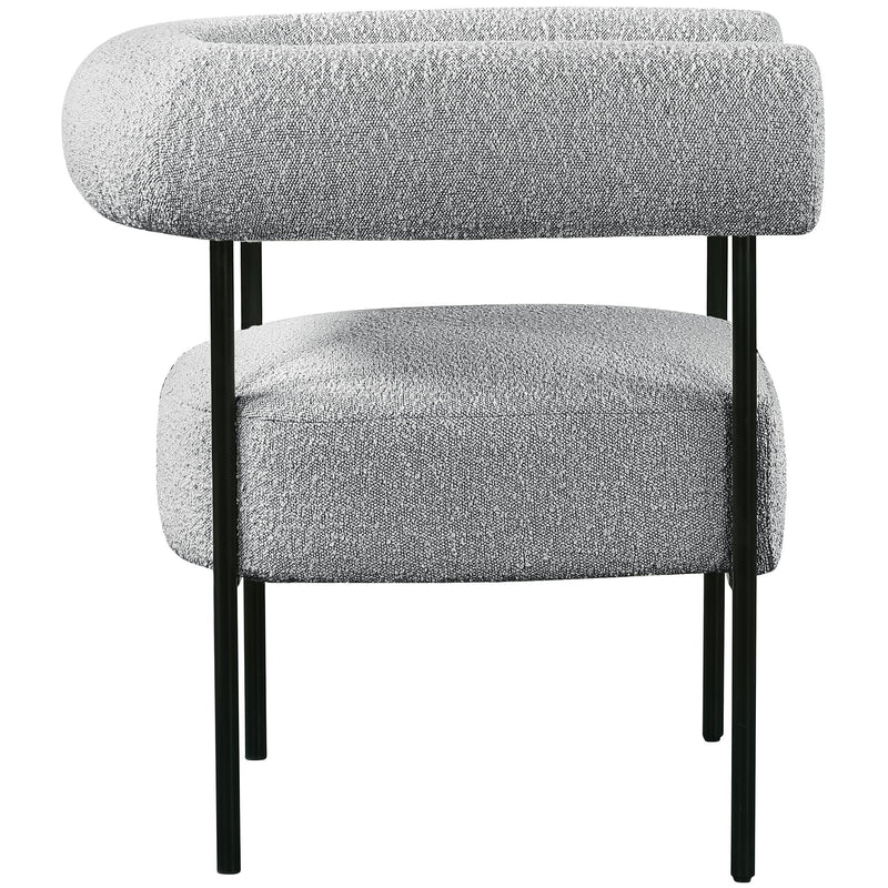 Meridian Blake Grey Boucle Fabric Accent Chair IMAGE 4