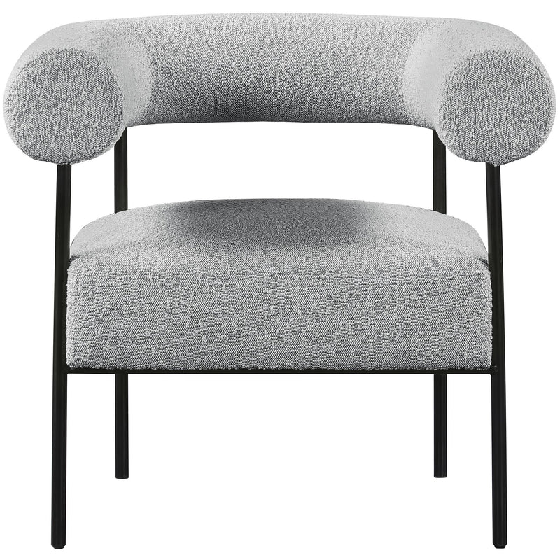 Meridian Blake Grey Boucle Fabric Accent Chair IMAGE 5