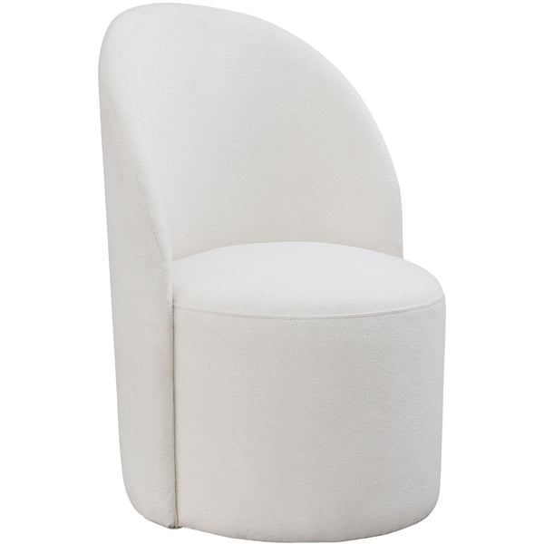 Meridian Hautely Cream Boucle Fabric Accent Chair IMAGE 1