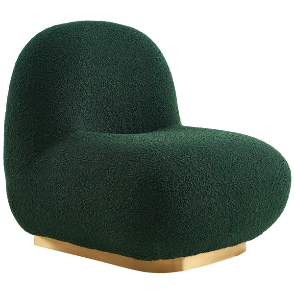 Meridian Liam Green Boucle Fabric Accent Chair IMAGE 1