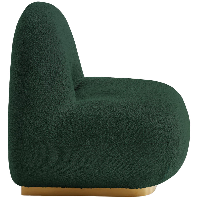 Meridian Liam Green Boucle Fabric Accent Chair IMAGE 4