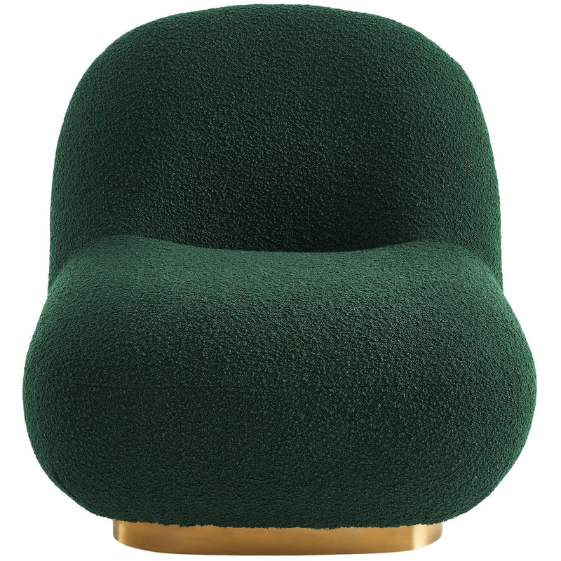 Meridian Liam Green Boucle Fabric Accent Chair IMAGE 5