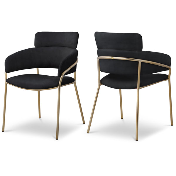 Meridian Yara Black Velvet Dining Chair IMAGE 1