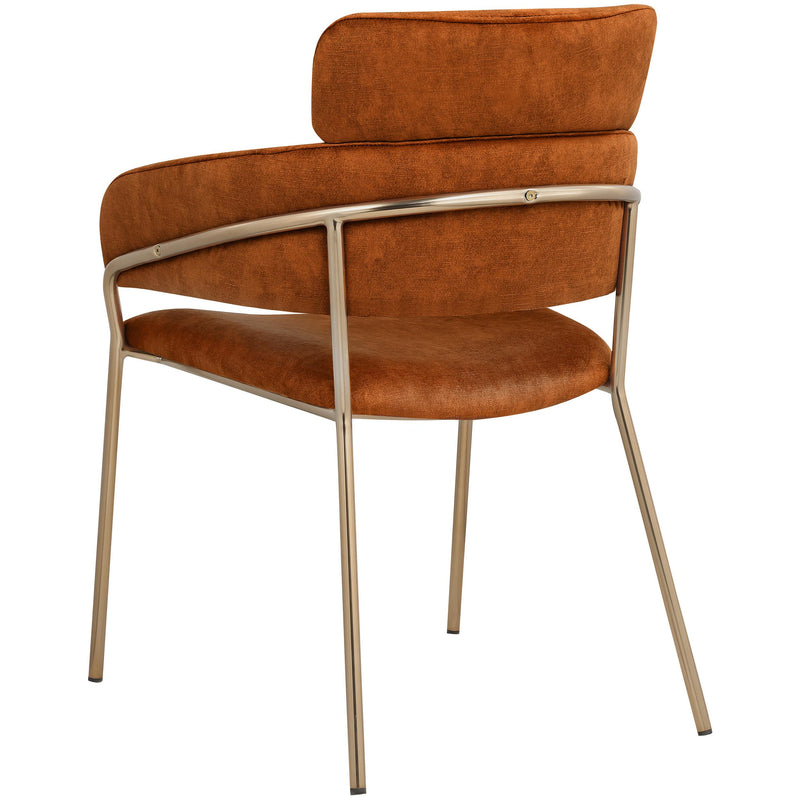 Meridian Yara Cognac Velvet Dining Chair IMAGE 2