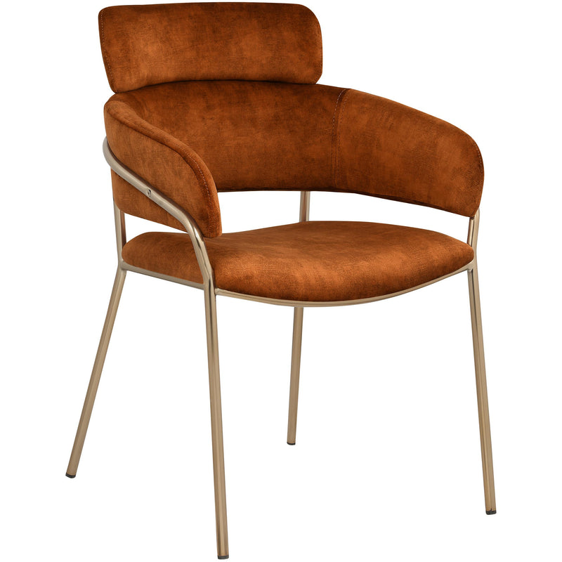 Meridian Yara Cognac Velvet Dining Chair IMAGE 3