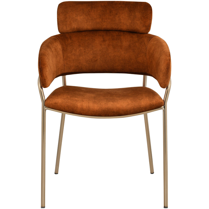 Meridian Yara Cognac Velvet Dining Chair IMAGE 4