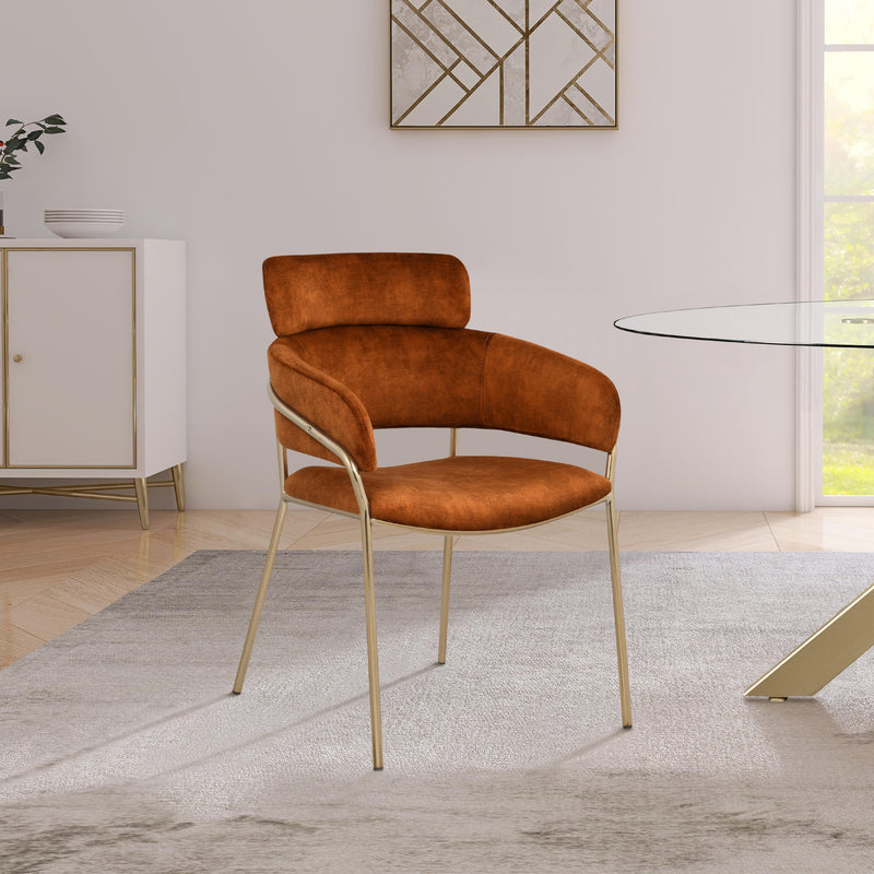 Meridian Yara Cognac Velvet Dining Chair IMAGE 6