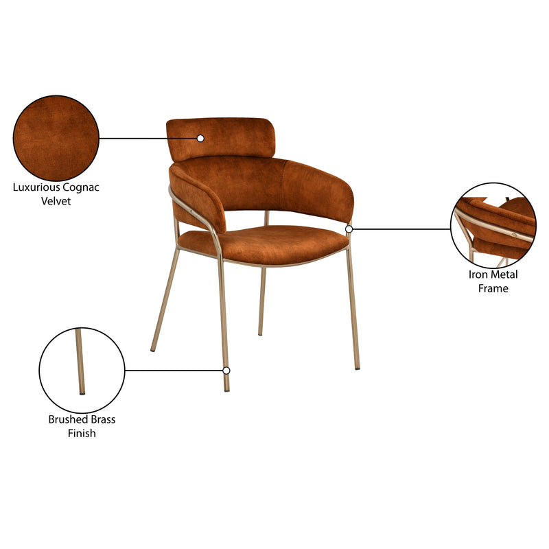 Meridian Yara Cognac Velvet Dining Chair IMAGE 7