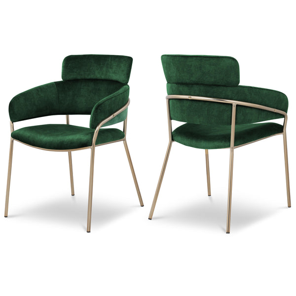 Meridian Yara Green Velvet Dining Chair IMAGE 1