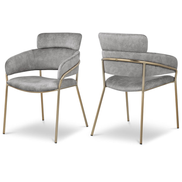 Meridian Yara Grey Velvet Dining Chair IMAGE 1