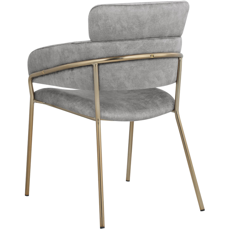 Meridian Yara Grey Velvet Dining Chair IMAGE 2