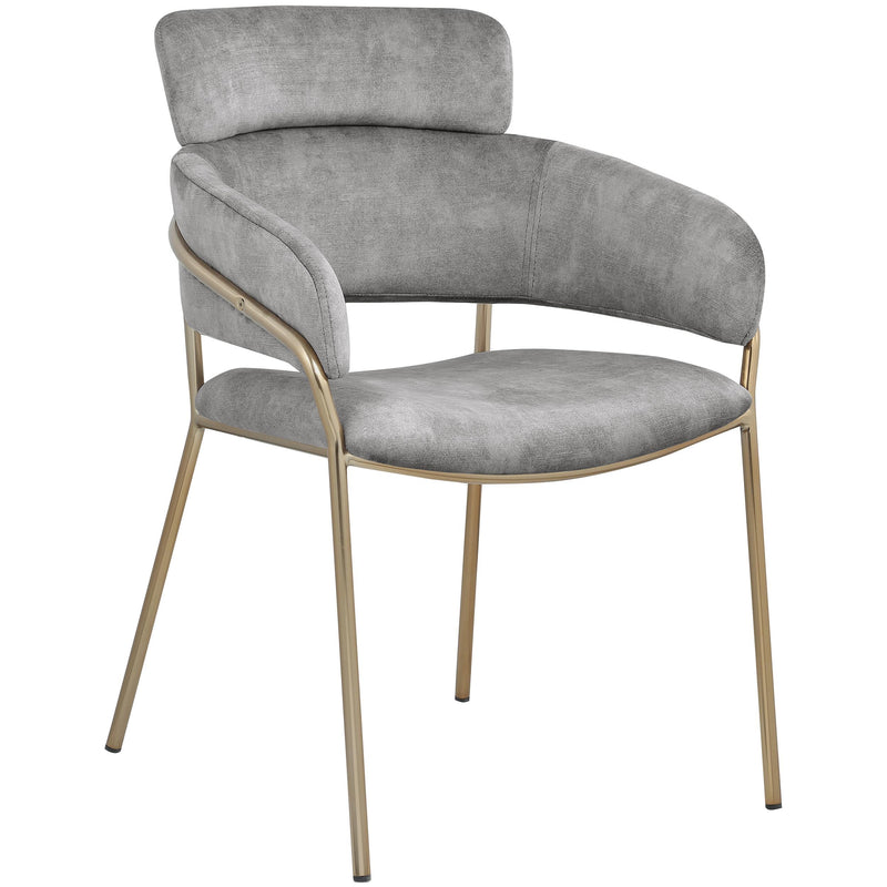 Meridian Yara Grey Velvet Dining Chair IMAGE 3