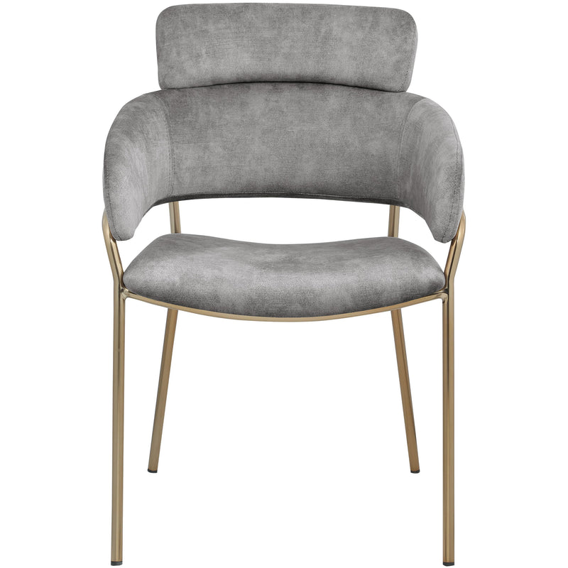 Meridian Yara Grey Velvet Dining Chair IMAGE 4