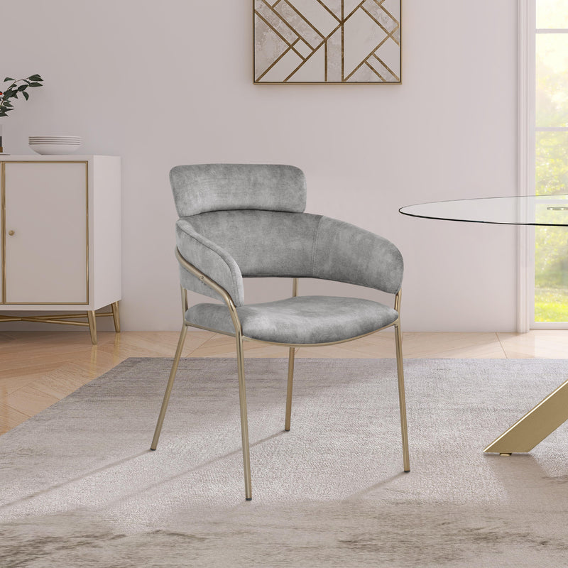 Meridian Yara Grey Velvet Dining Chair IMAGE 6