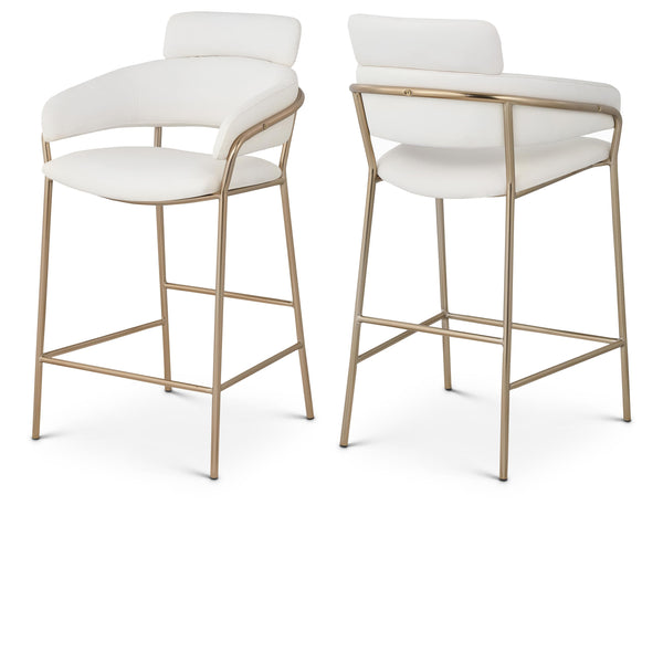 Meridian Yara Cream Vegan Leather Counter Stool IMAGE 1