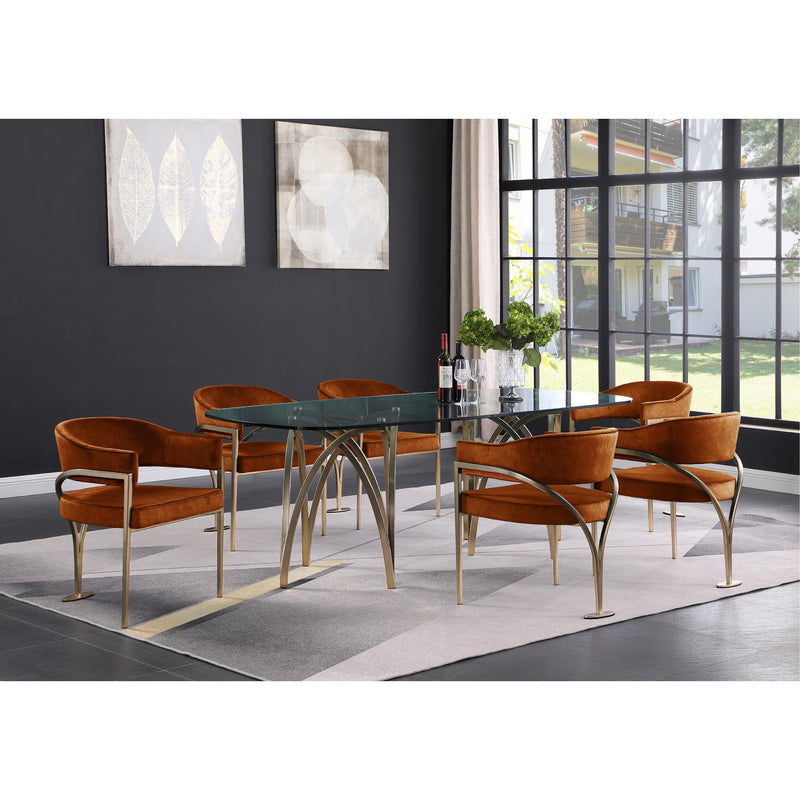 Meridian Madelyn Cognac Velvet Dining Chair IMAGE 6