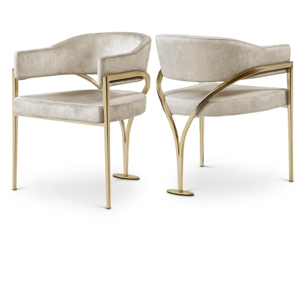 Meridian Madelyn Stone Velvet Dining Chair IMAGE 1