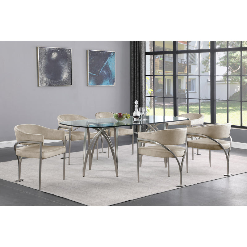 Meridian Madelyn Silver Dining Table IMAGE 2