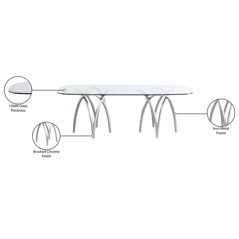 Meridian Madelyn Silver Dining Table IMAGE 6