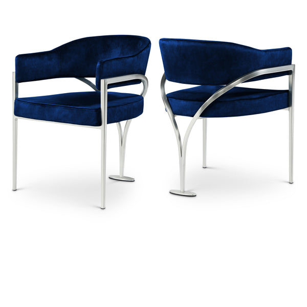 Meridian Madelyn Navy Velvet Dining Chair IMAGE 1