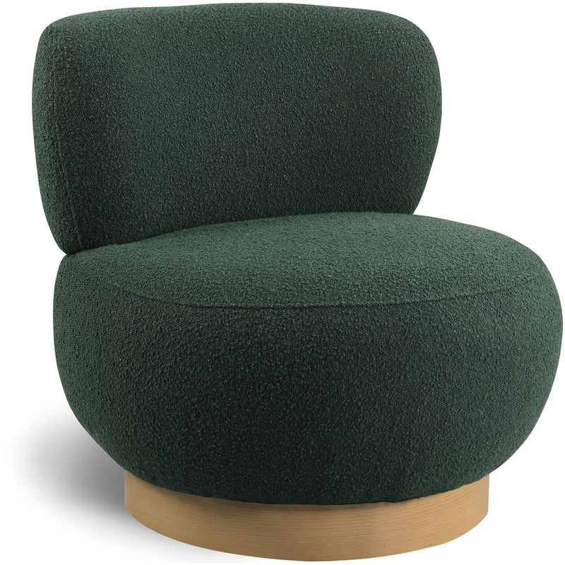 Meridian Calais Green Boucle Fabric Accent Chair IMAGE 1