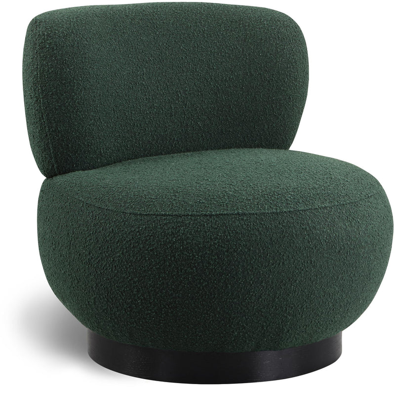 Meridian Calais Green Boucle Fabric Accent Chair IMAGE 1