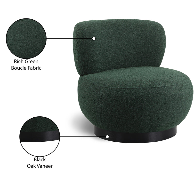 Meridian Calais Green Boucle Fabric Accent Chair IMAGE 8