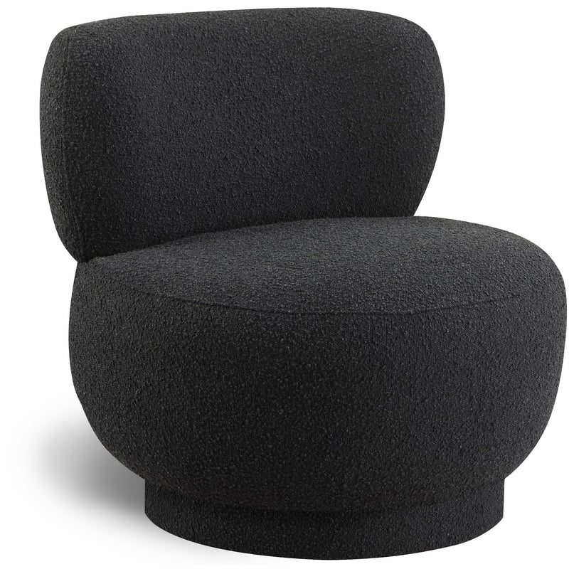 Meridian Calais Black Boucle Fabric Accent Chair IMAGE 1