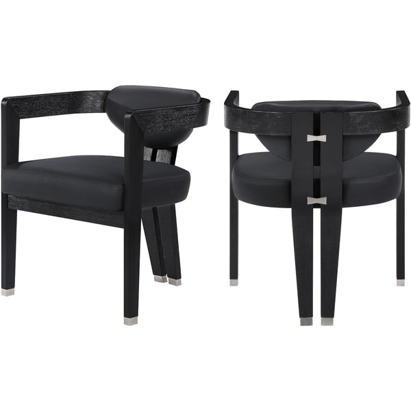 Meridian Carlyle Black Vegan Leather Dining Chair IMAGE 1