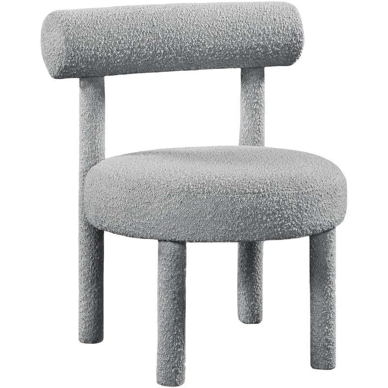 Meridian Parlor Grey Boucle Fabric Accent Chair IMAGE 1