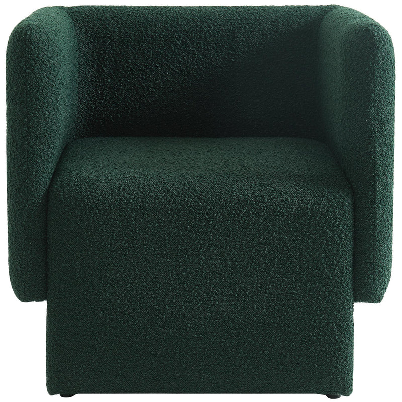 Meridian Vera Green Boucle Fabric Accent Chair IMAGE 5