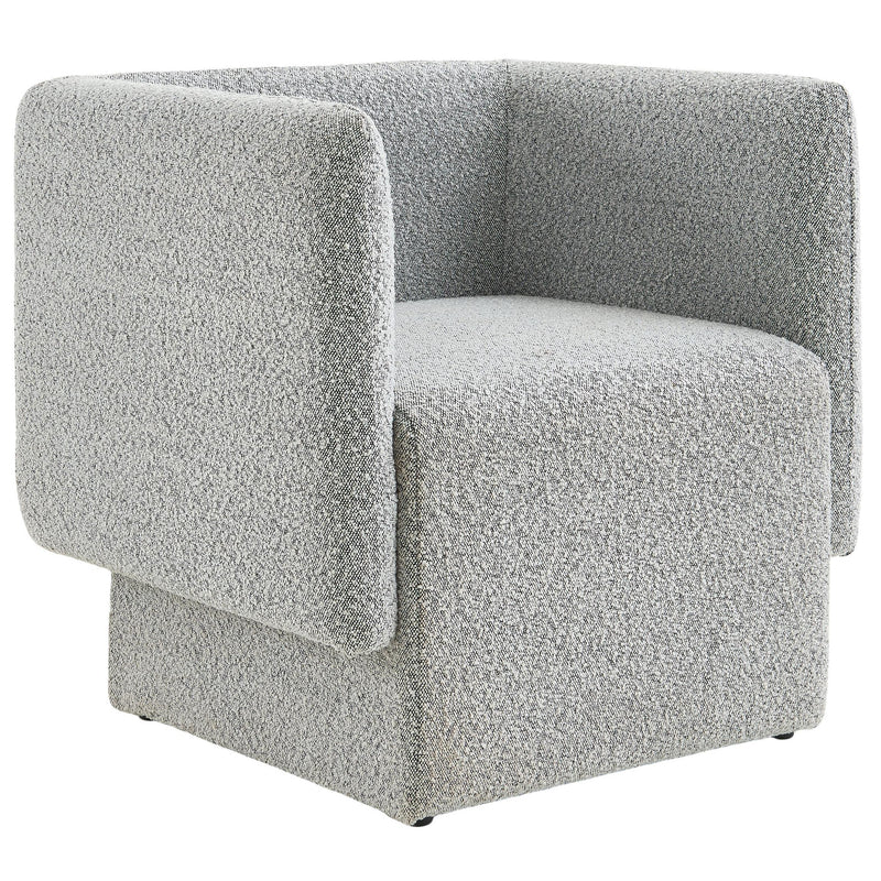 Meridian Vera Grey Boucle Fabric Accent Chair IMAGE 1