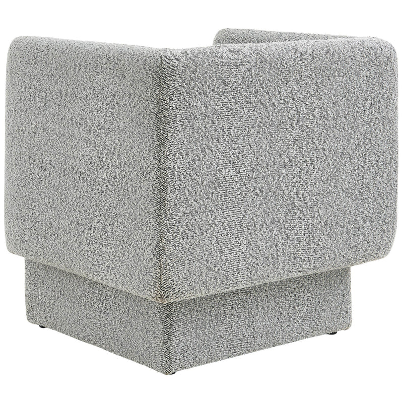 Meridian Vera Grey Boucle Fabric Accent Chair IMAGE 3