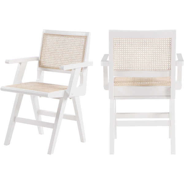 Meridian Preston White Wood Dining Arm Chair IMAGE 1