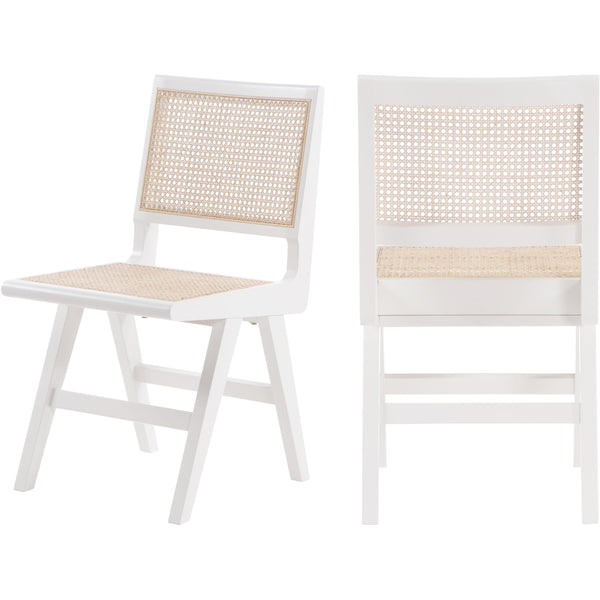 Meridian Preston White Wood Dining Side Chair IMAGE 1