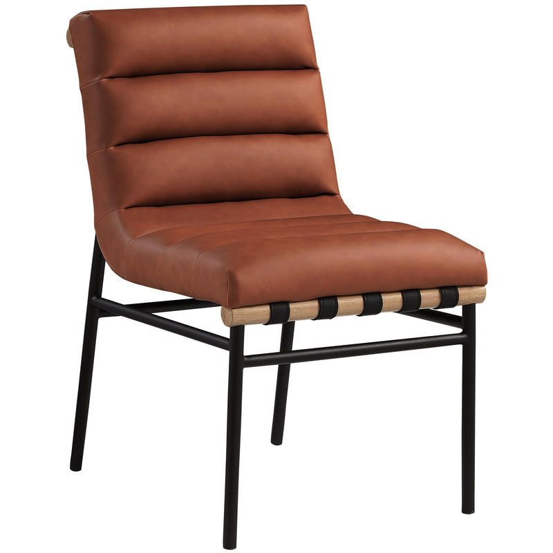 Meridian Burke Cognac Vegan Leather Dining Chair IMAGE 3