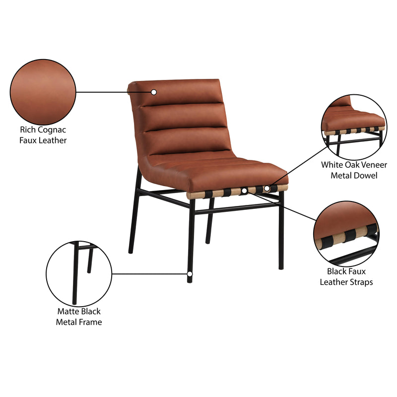 Meridian Burke Cognac Vegan Leather Dining Chair IMAGE 7