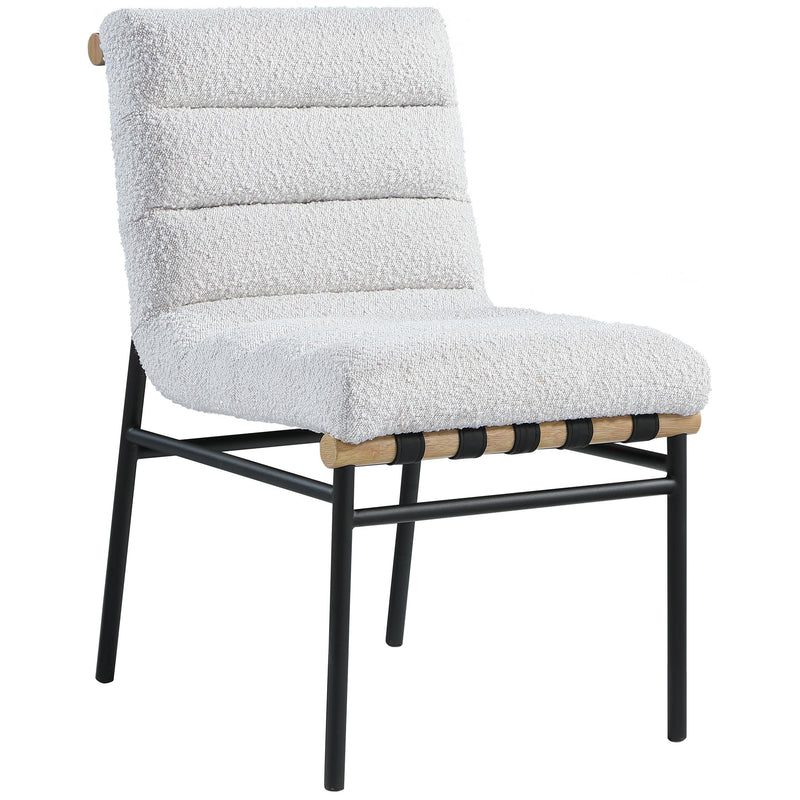 Meridian Burke Cream Boucle Fabric Dining Chair IMAGE 3