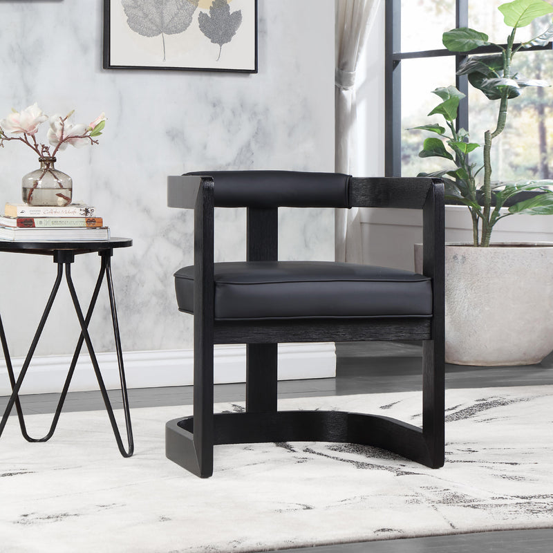 Meridian Manchester Black Vegan Leather Dining Chair IMAGE 2