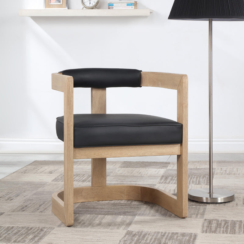 Meridian Manchester Black Vegan Leather Dining Chair IMAGE 2