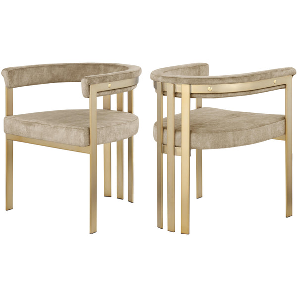 Meridian Marcello Beige Velvet Dining Chair IMAGE 1