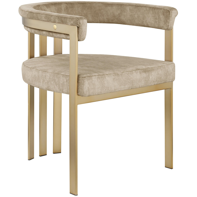 Meridian Marcello Beige Velvet Dining Chair IMAGE 3