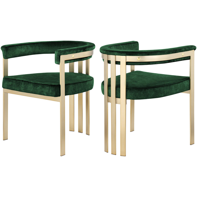 Meridian Marcello Green Velvet Dining Chair IMAGE 1