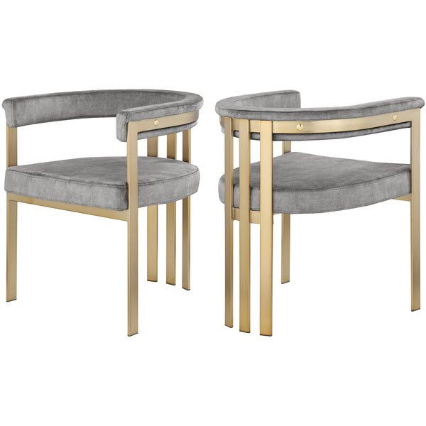 Meridian Marcello Grey Velvet Dining Chair IMAGE 1