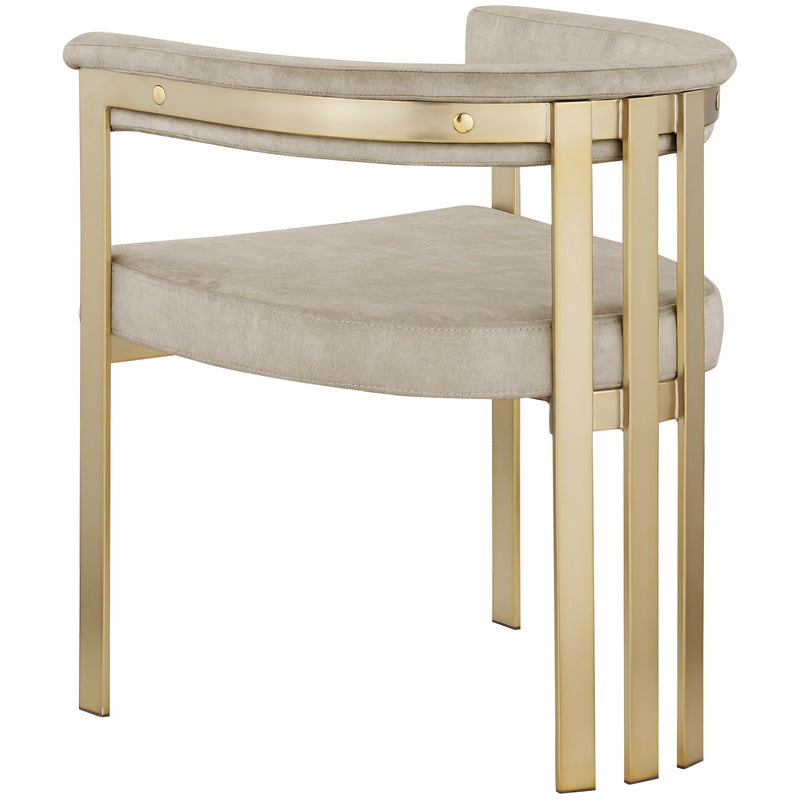 Meridian Marcello Stone Colored Velvet Dining Chair IMAGE 2